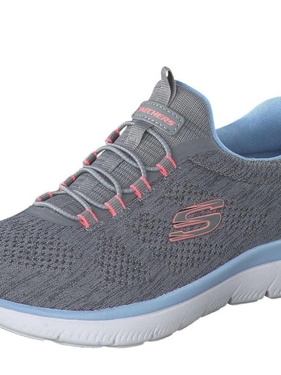 Skechers Shoes - Skechers Slip-On Athletic Sneaker in Gray with Pink Accents